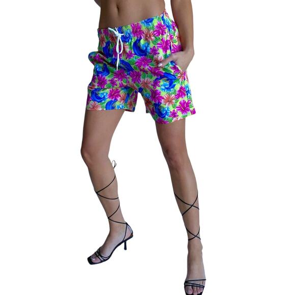 Frankies Bikinis Winston Unisex Board Short Floral Large Neon Surfer Swimwear - Picture 1 of 16